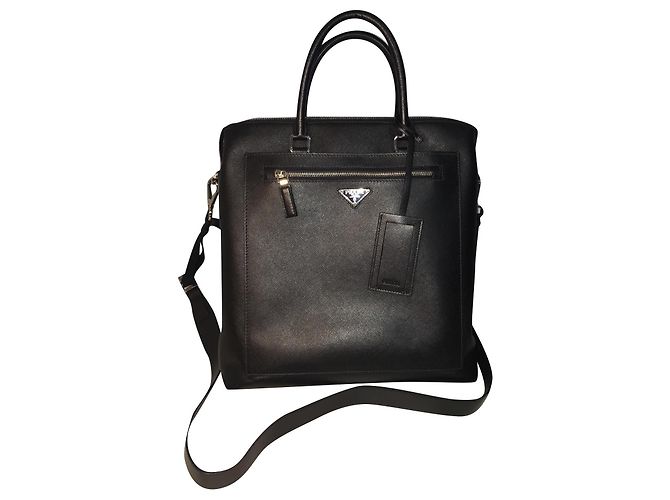 Borsa Shopper Prada Saffiano in Pelle Nera Nero