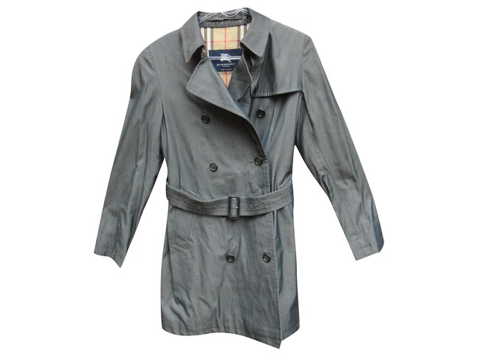 Burberry London trench coat 34 /36 Blue Cotton  ref.251073