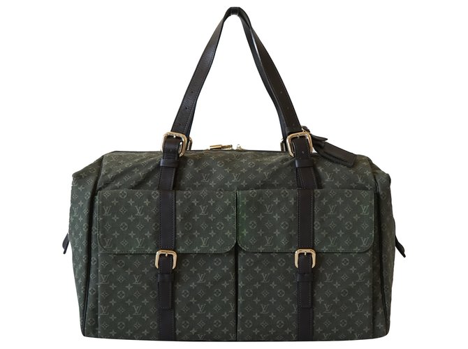 Louis Vuitton Bags Briefcases Khaki Leather Cloth  ref.251092
