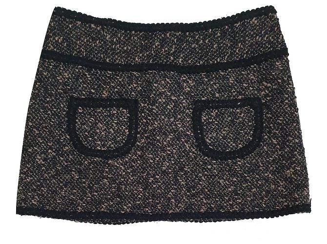 Minijupe Nanette Lepore Beige en Laine Multicolore