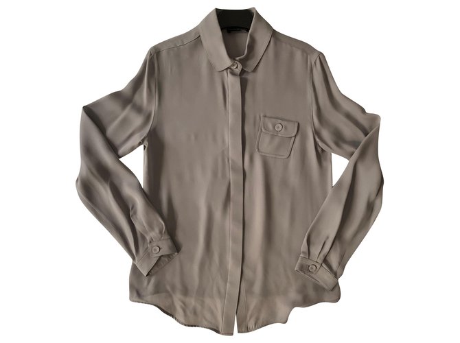 Emporio Armani Light grey blouse shirt Silk  ref.251219