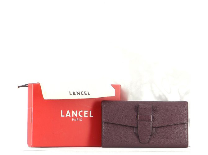 Lancel Brieftasche Schokolade Leder  ref.251304