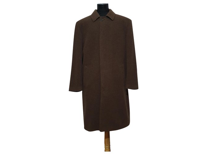 Yves Saint Laurent Men Coats Outerwear Brown Cashmere Wool  ref.251351