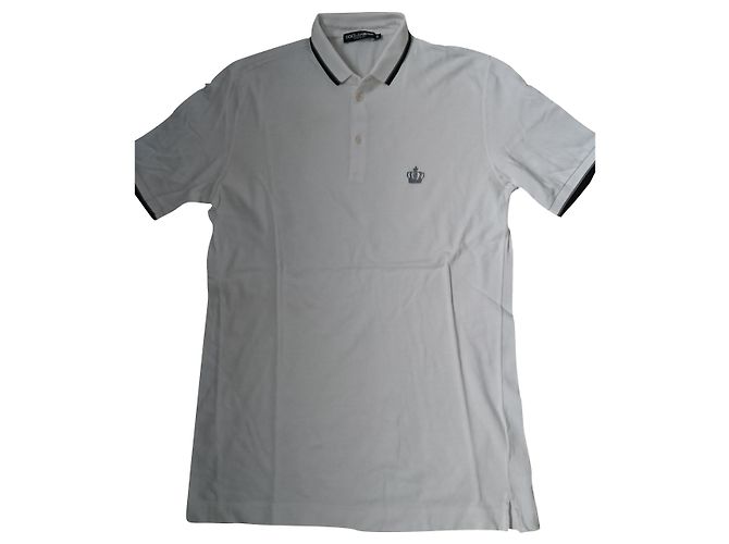 Polo de algodón blanco Dolce & Gabbana Talla L