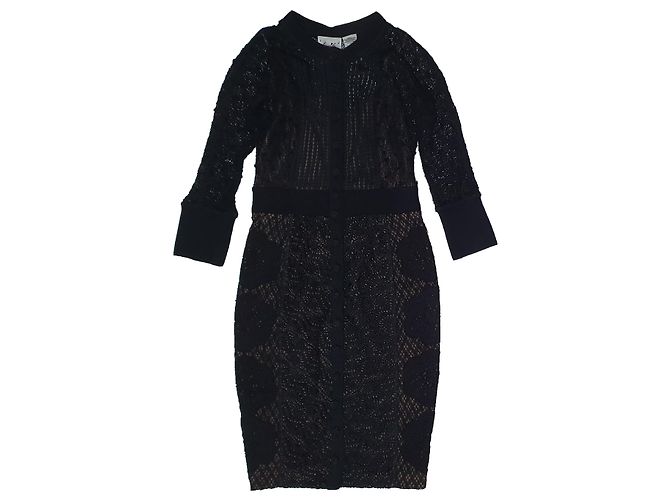 Autre Marque Abito in pizzo nero Byron Lars XS