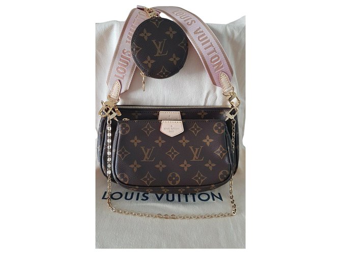 Louis Vuitton Pink Strap Leather Crossbody Bag