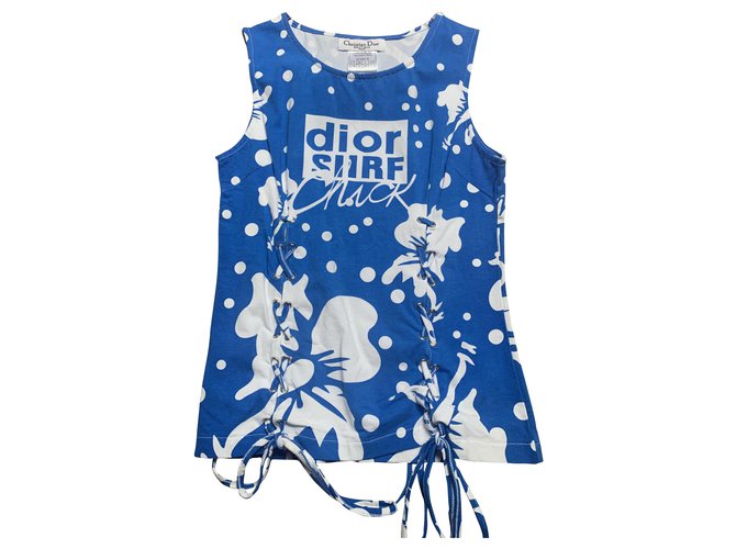 Dior Tops Azul Algodão  ref.251402