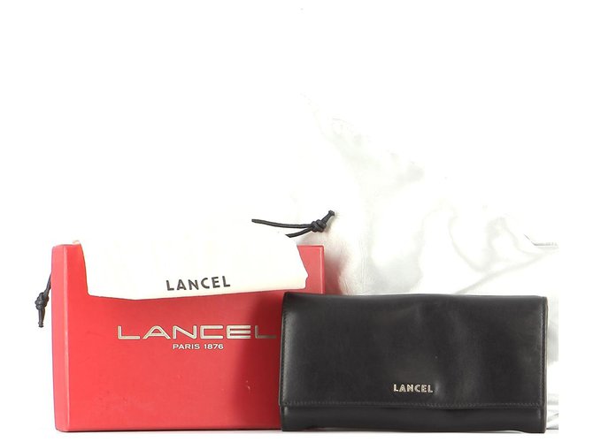 Lancel billetera Negro Cuero  ref.251443