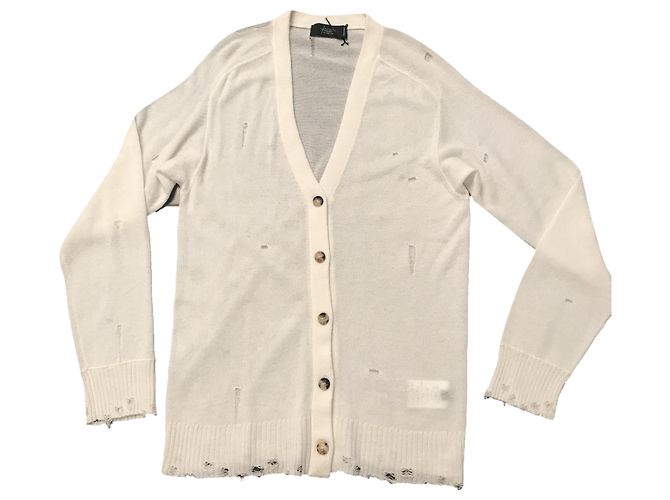Autre Marque Maison Flâneur Strickjacke Creme Kaschmir Roh