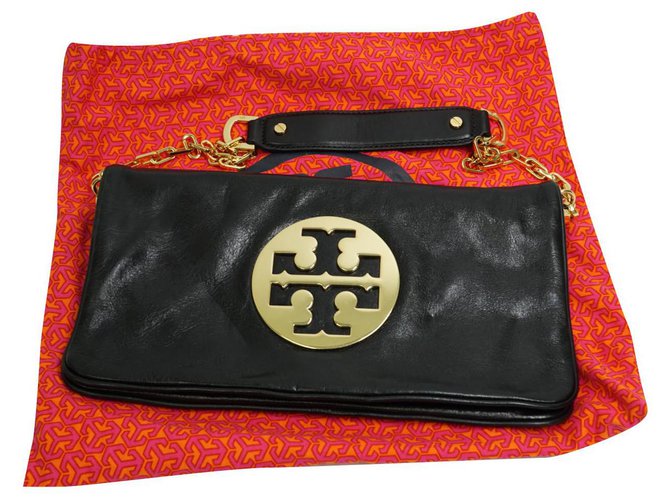 Reva Small Leather Shoulder Bag in Black - Tory Burch