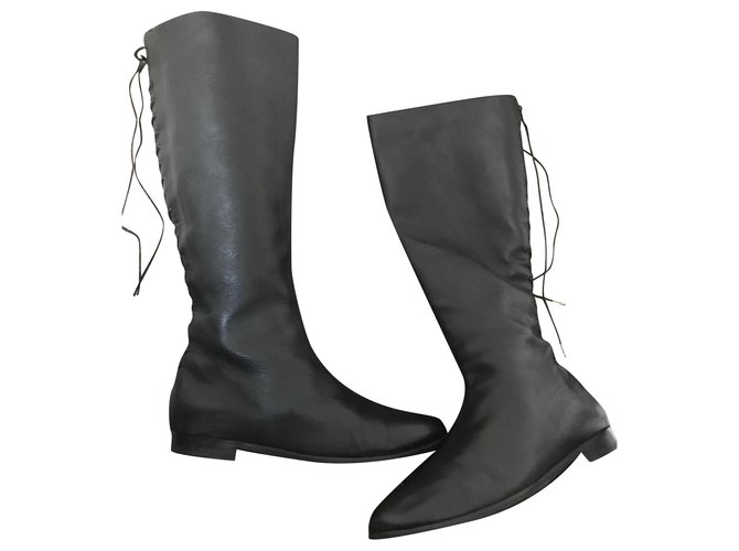 Alexander Mcqueen Sublime boots Black Leather  ref.251537