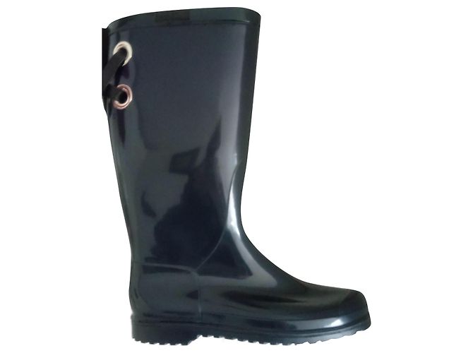 Marni Navy Blue Patent Rubber Boots