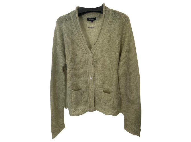 Cotélac Cardignan buttoned front, Light green Wool Polyamide Mohair  ref.251567