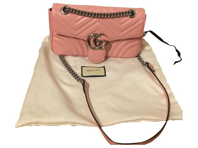Gucci Marmont Pink Leather  ref.251574