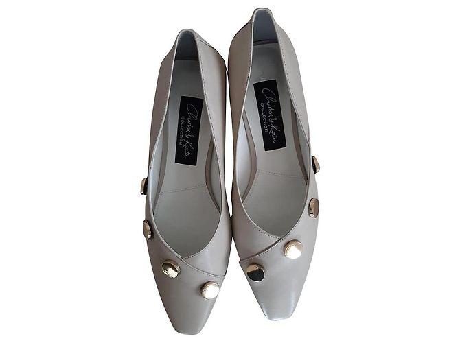 Autre Marque Charles&Keith Ballerinas aus Leder Beige Größe 38