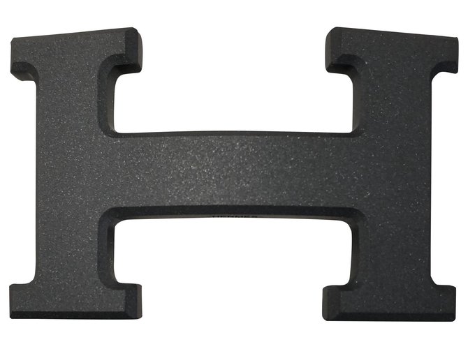 Hermès Boucle ceinture noire Métal  ref.251619