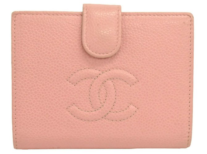 Portefeuille Chanel Cuir Rose  ref.251666