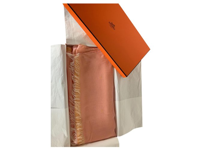 Hermès roubou H Laranja Seda  ref.251735