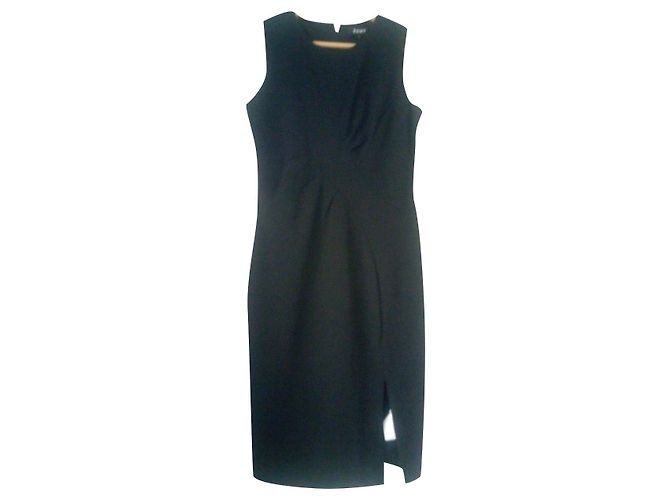 Dkny Kleid Schwarz Polyester Größe 4
