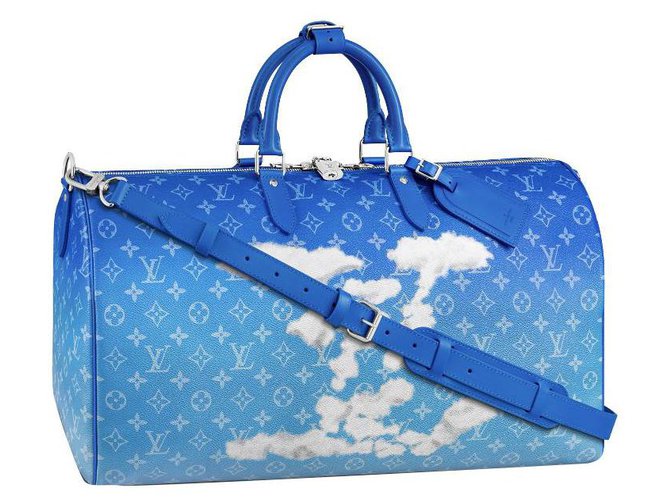 Louis Vuitton LV Keepall Clouds new Blue Leather ref.251788 - Joli