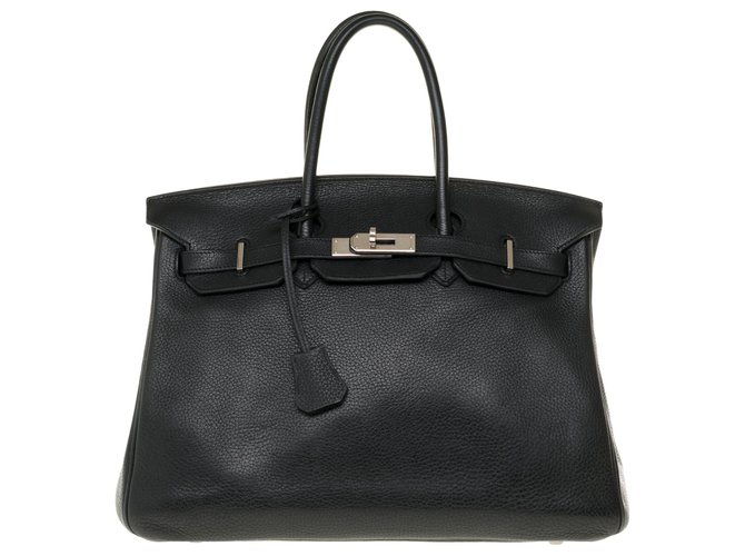 Hermès Birkin 35 en cuir Togo noir, garniture en métal argent palladium  ref.251795