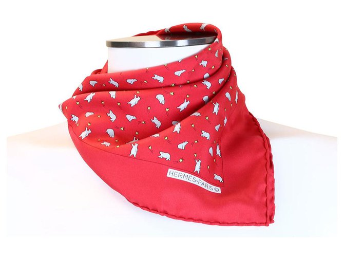 Hermès scarf Red Silk  ref.251904