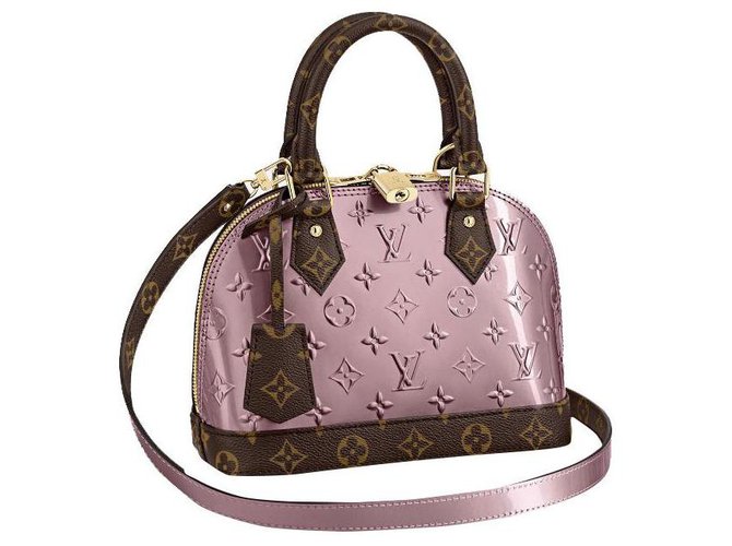 Louis Vuitton LV Alma bb Vernis Rosa Couro  ref.251982