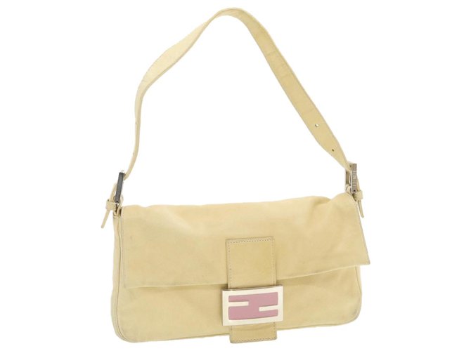 Fendi Shoulder Bag Beige Leather  ref.252015