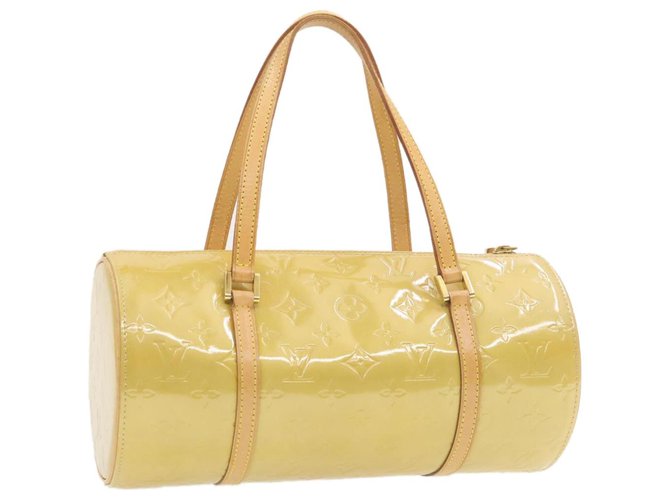 Papillon patent leather handbag Louis Vuitton Beige in Patent