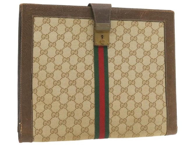 Gucci Clutch bag Brown Cloth  ref.252077