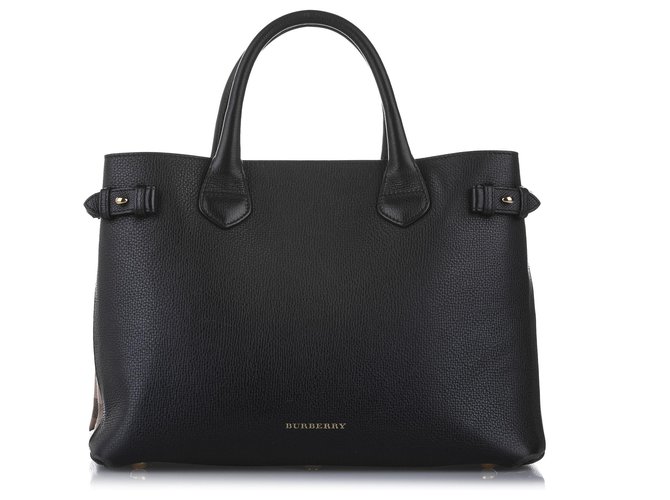 Burberry Black Banner Leather Satchel Multiple colors Cloth Pony-style calfskin Cloth  ref.252133