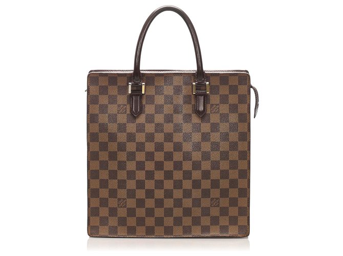 Louis Vuitton Brown Damier Ebene Venice Sac Plat Leather Cloth Pony-style  calfskin ref.252155 - Joli Closet