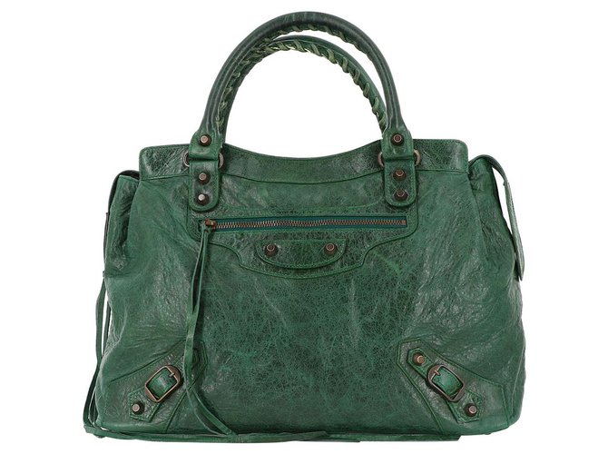 Balenciaga Handbag Green Leather  ref.252184