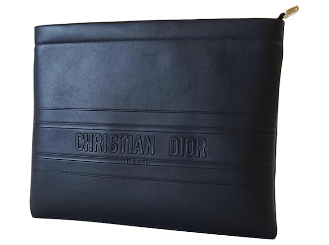 Christian Dior Clutch bags Black Leather  ref.252228