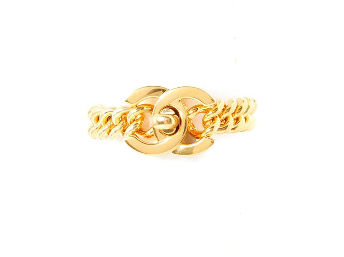 Chanel PULSEIRA XL GOLDEN CC LOCKER Dourado Metal  ref.252254