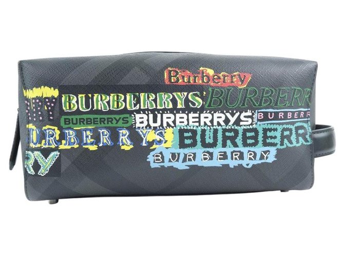 Burberry clutch bag Black Leather  ref.252435