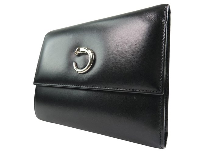 Cartier wallet Black Leather  ref.252436