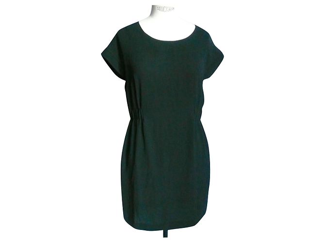 Autre Marque COTELAC Schwarzes Midikleid zerknittert T-Typ1 Neuve