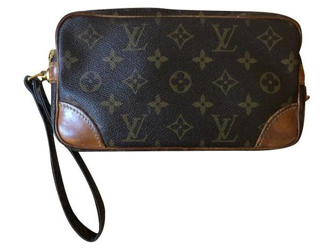 Louis Vuitton Marly wrist strap Brown Cloth  ref.252579