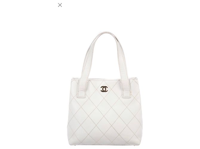Coco Handle Petit cabas Surpique Chanel Blanc