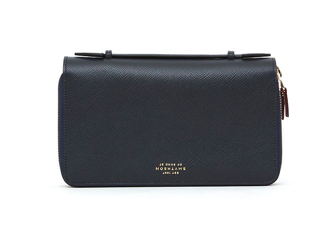 Smythson VERY DARK BLUE DAY ORGANIZER NEW Bleu foncé