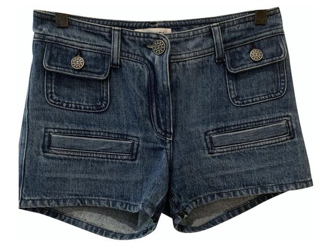 Chanel Shorts Dark blue Cotton  ref.252597