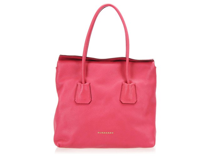 Burberry Red Leather Tote Bag Pony-style calfskin  ref.252711