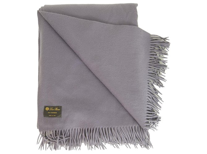 Loro Piana light purple 100% cashmere Unito blanket with a delicate fringe superfine  ref.252818