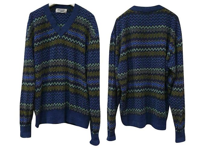 Missoni Vintage mehrfarbiger Pullover mit V-Ausschnitt