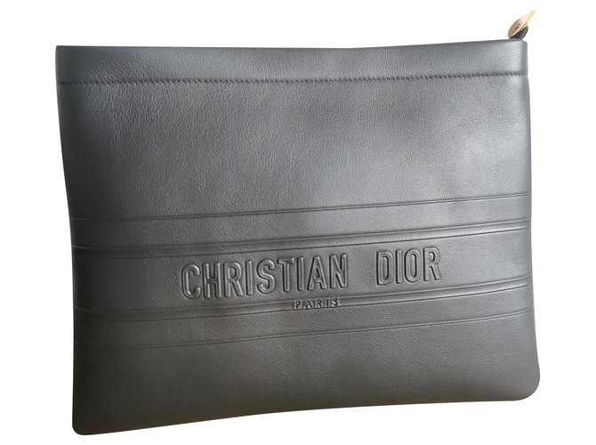 Dior Clutch-Taschen Schwarz Leder  ref.252866