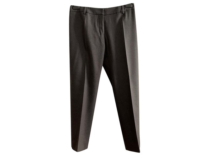 Yves Saint Laurent Pantaloni in lana elasticizzata Grigio antracite  ref.252875