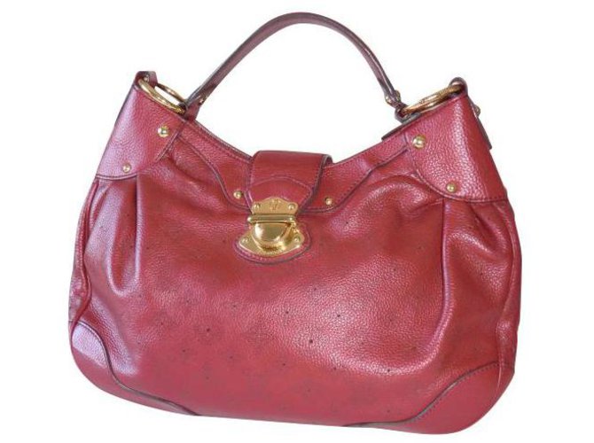 Shopping bag Louis Vuitton Rosso Pelle  ref.252876