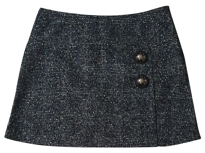 Moschino Cheap And Chic Wollrock Grau Mehrfarben