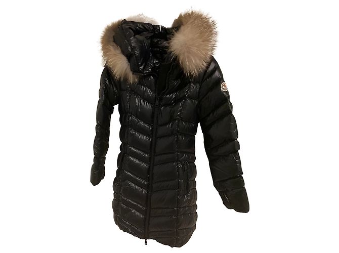 Abrigo Moncler Negro de Piel
